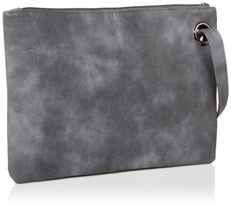 DIHKLCIO Evening Bags Purse Envelop Clutch Chain Shoulder Womens Wristlet Handbag Foldover Pouch Grey Blue Large - Image 4